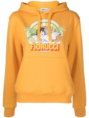 Fiorucci graphic-print pullover hoodie - Yellow