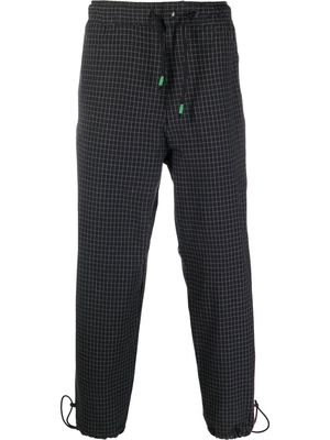 Emporio Armani grid-pattern track pants - Black