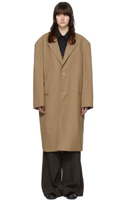 Lemaire Tan Polyester Trench Coat