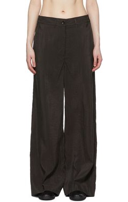Lemaire Brown Silk Trousers