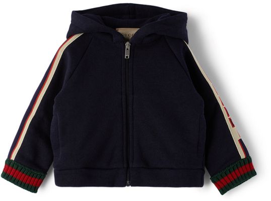 Gucci Baby Navy 'Gucci Stripe' Hoodie