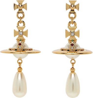 Vivienne Westwood Gold Pearl Drop Earrings