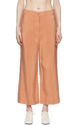 Lemaire Orange Silk Trousers