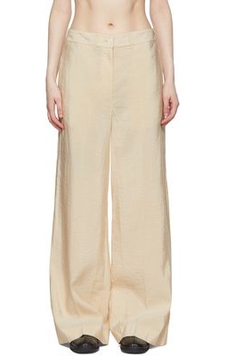 Lemaire Beige Silk Trousers