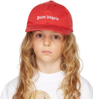 Palm Angels Kids Red Logo Cap