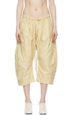 Lemaire Yellow Cotton Shorts