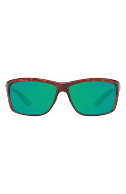 Costa Del Mar 63mm Rectangle Sunglasses in Tortoise Polarized Plastic