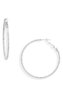 Nordstrom Demifine Textured Hoop Earrings in Sterling Silver Plated