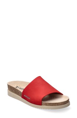 Mephisto Hanik Slide Sandal in Red Sandalbuck Leather