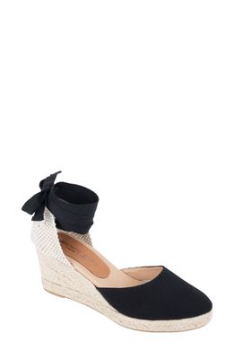 patricia green Leon Espadrille Lace-Up Wedge in Black