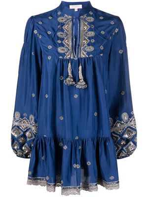 SOMI Shasti embroidered tunic dress - Blue