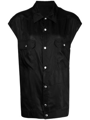 Rick Owens patch pocket gather-detail shirt - Black