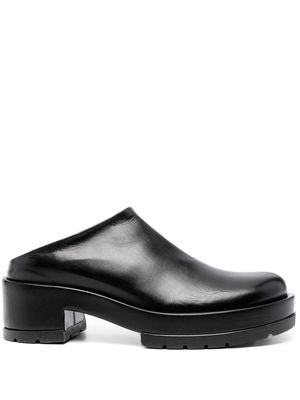 SAPIO 70mm heel leather mules - Black