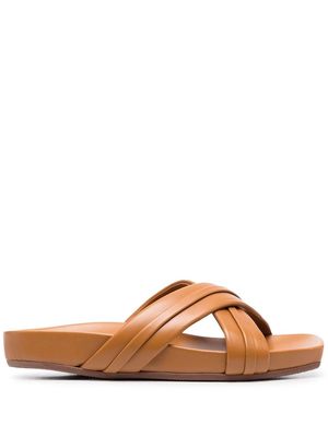 Malone Souliers crossover-strap leather sandals - Brown