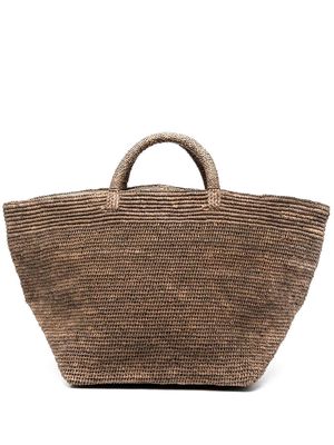 IBELIV raffia tote-bag - Brown