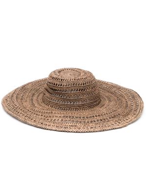 IBELIV raffia woven sun hat - Brown