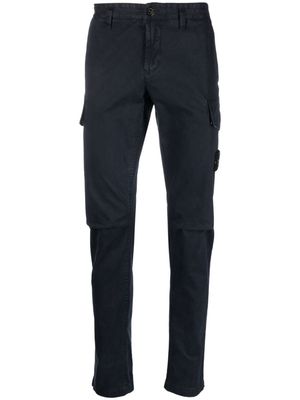 Stone Island Compass-patch straight-leg trousers - Blue