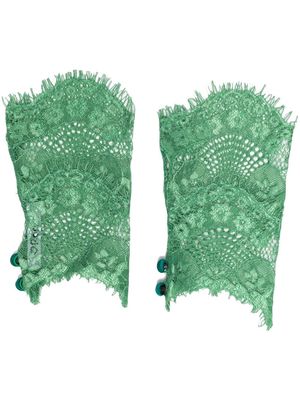 Parlor fingerless lace gloves - Green