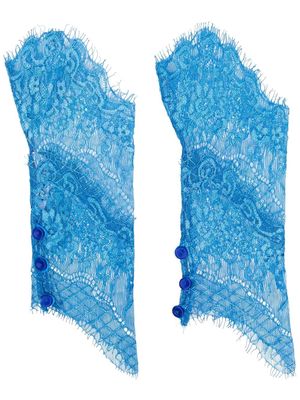 Parlor lace fingerless gloves - Blue
