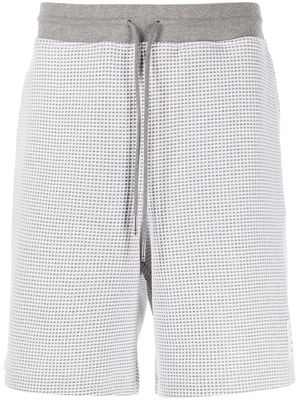 Thom Browne waffle texture drawstring shorts - Grey