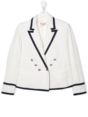 ELIE SAAB JUNIOR contrasting-trim detail jacket - White