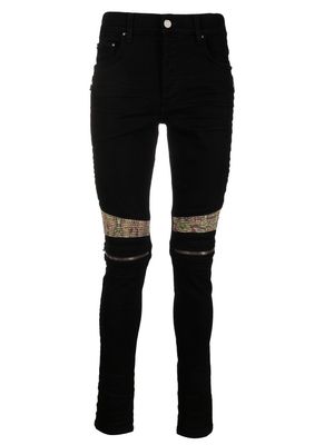 AMIRI paisley-patch skinny jeans - Black