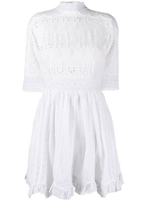 byTiMo perforated-detail short dress - White