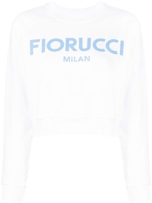 Fiorucci logo-print cropped sweatshirt - White