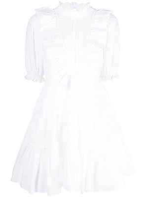 byTiMo ruffled short flared dress - White