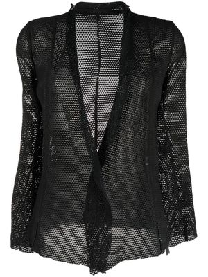 Salvatore Santoro geometric-knit draped cardigan - Black