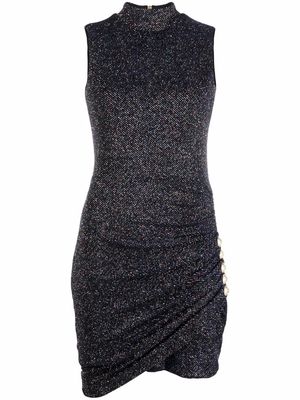 Balmain lamé fitted minidress - Black