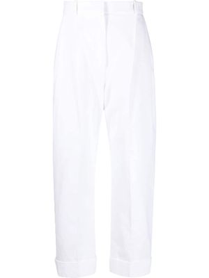 Alexander McQueen high-waisted cotton trousers - White