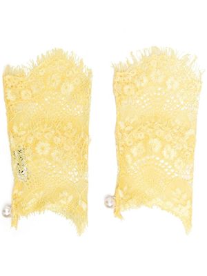 Parlor fingerless lace gloves - Yellow