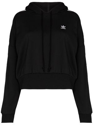 adidas Adicolor Classics satin-tape cropped hoodie - Black