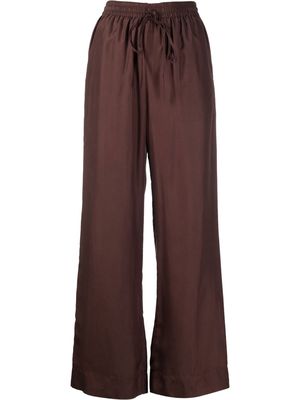P.A.R.O.S.H. wide-leg silk trousers - Brown