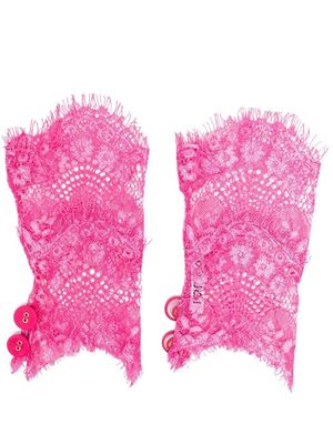 Parlor fingerless lace gloves - Pink