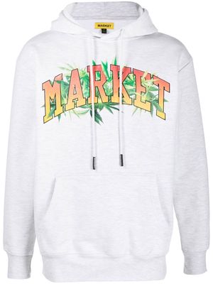 MARKET logo-print cotton hoodie - Grey
