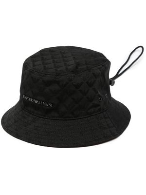 Emporio Armani drawstring-fastening bucket hat - Black