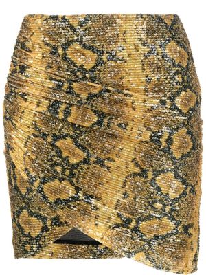 Gcds snakeskin-effect embellished mini skirt - Yellow