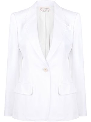 Alexander McQueen single-breasted tailored blazer - White