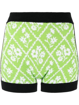 CORMIO Monica intarsia-knit shorts - Green