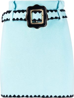 CORMIO Helga belted knitted mini skirt - Blue