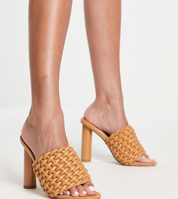 RAID Wide Fit Knottie mule heeled sandals in beige-Neutral