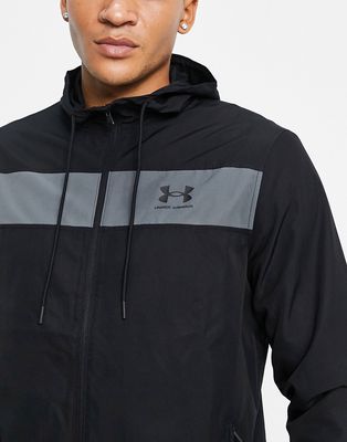 Under Armour windbreaker jacket in black and gray
