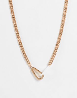 AllSaints chunky chain necklace with carabiner in gold