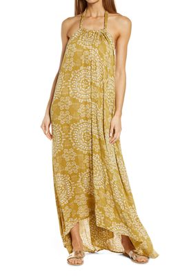 Elan Goddess Cover-Up Maxi Dress in Gold