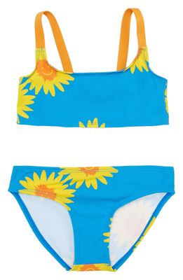 Stella McCartney Kids Kids' Sunflower Print Two-Piece Swimsuit in 613Gl Blue Yell