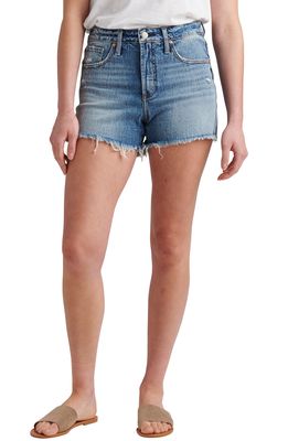 Silver Jeans Co. Beau Girlfriend Denim Cutoff Shorts in Indigo