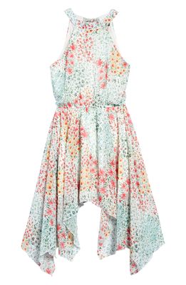 Ava & Yelly Kids' Print Chiffon Handkerchief Dress in Multi