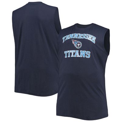 PROFILE Men's Navy Tennessee Titans Big & Tall Muscle Tank Top